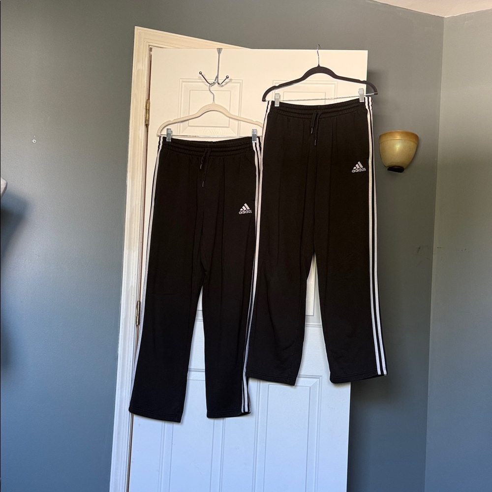 2 identical Adidas men’s Black Track Pants size L